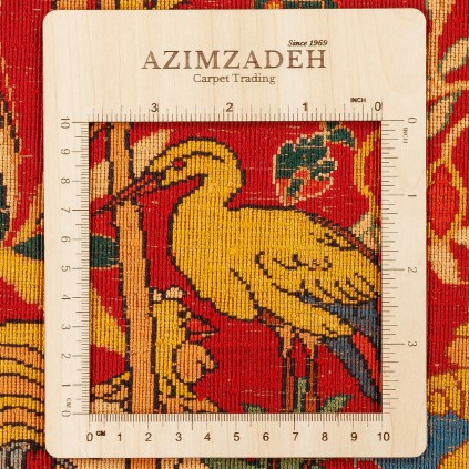 فرش دستباف طرح محرابی تمام ابریشم سرخس 144 × 200 کد 10200453