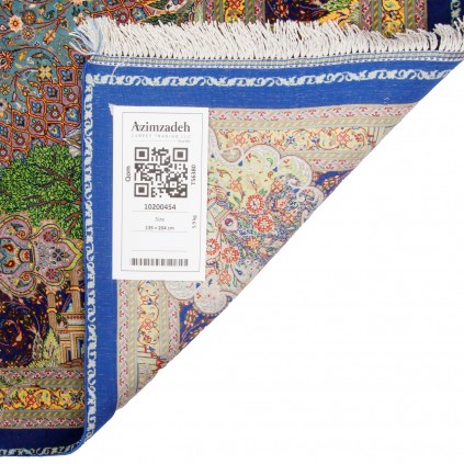 فرش دستباف طرح لچک ترنج تمام ابریشم قم 135 × 204 کد 10200454