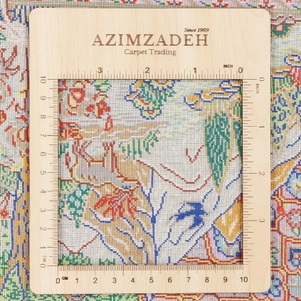 فرش دستباف طرح لچک ترنج تمام ابریشم قم 135 × 204 کد 10200454