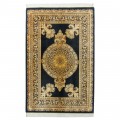 Handwoven Carpet, Plain Field Layout, All Silk, Qom, 137 × 207 cm Ref 10200456