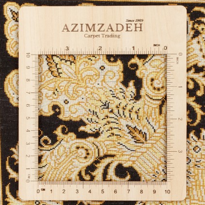 فرش دستباف طرح کف ساده تمام ابریشم قم 137 × 207 کد 10200456