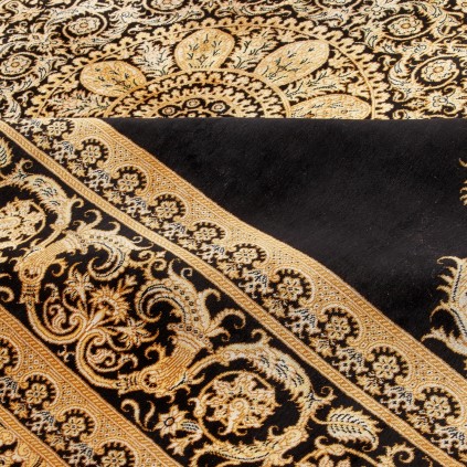 فرش دستباف طرح کف ساده تمام ابریشم قم 137 × 207 کد 10200456