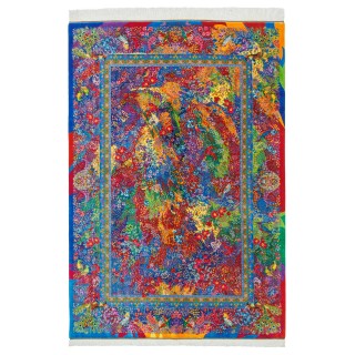 فرش دستباف طرح سراسر تمام ابریشم قم 136 × 200 کد 10200459