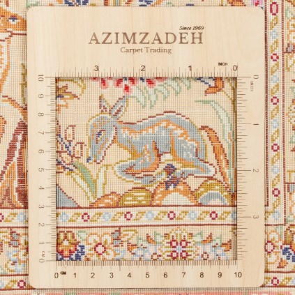 فرش دستباف طرح لچک ترنج تمام ابریشم قم 135 × 203 کد 10200462