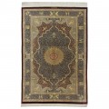 Handwoven Carpet, Corner Medallion Layout, All Silk, Sarakhs, 133 × 195 cm Ref 10200464