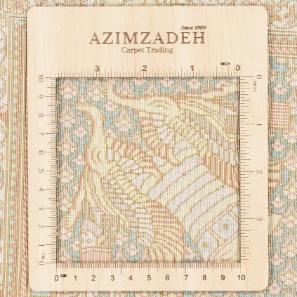 فرش دستباف طرح لچک ترنج تمام ابریشم سرخس 133 × 195 کد 10200464