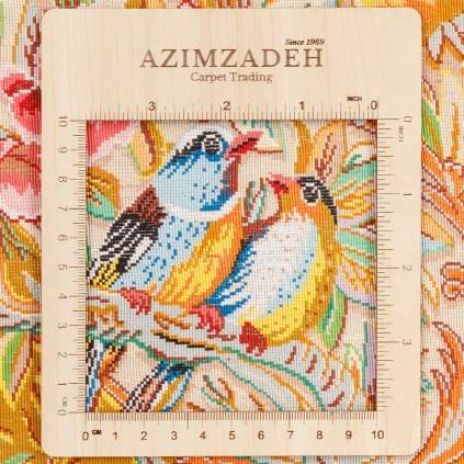 فرش دستباف طرح لچک ترنج تمام ابریشم قم 138 × 210 کد 10200466