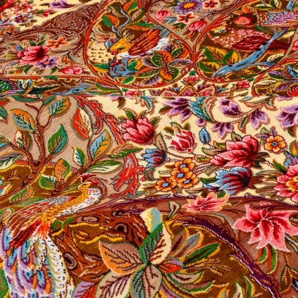 فرش دستباف طرح لچک ترنج تمام ابریشم قم 138 × 210 کد 10200466