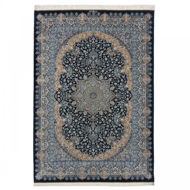 فرش دستباف طرح لچک ترنج تمام ابریشم قم 140 × 200 کد 10200467