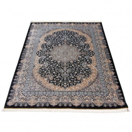 فرش دستباف طرح لچک ترنج تمام ابریشم قم 140 × 200 کد 10200467