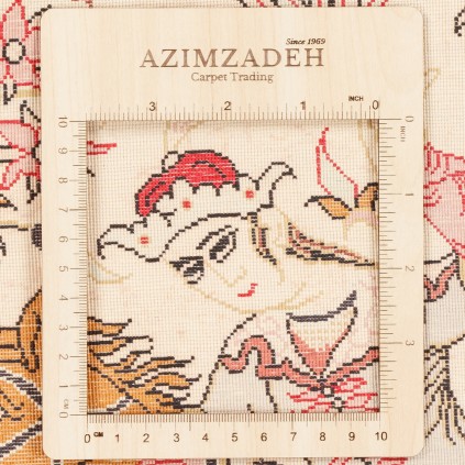 فرش دستباف طرح سراسر تمام ابریشم قم 130 × 190 کد 10200468