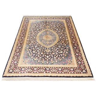 فرش دستباف طرح لچک ترنج تمام ابریشم قم 127 × 200 کد 10200469