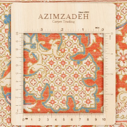 فرش دستباف طرح لچک ترنج تمام ابریشم قم 132 × 202 کد 10200471