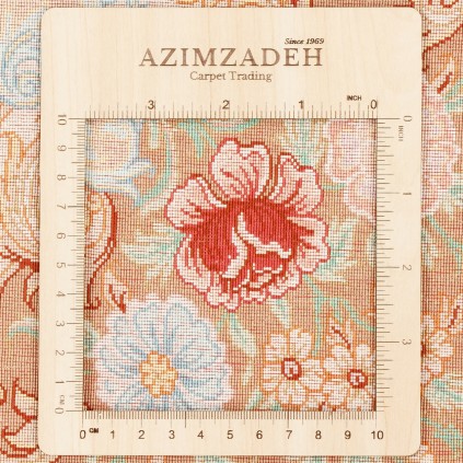 فرش دستباف طرح لچک ترنج تمام ابریشم قم 134 × 206 کد 10200472