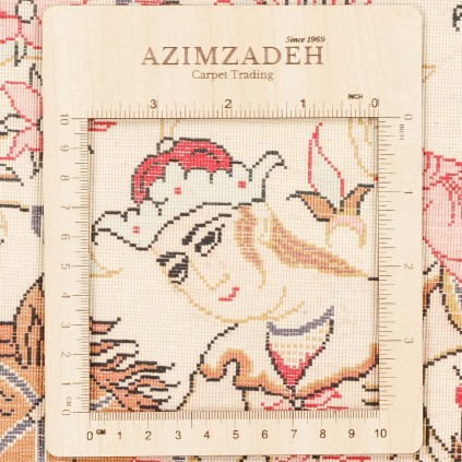 فرش دستباف طرح سراسر تمام ابریشم قم 128 × 195 کد 10200474