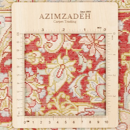 فرش دستباف طرح لچک ترنج تمام ابریشم قم 132 × 195 کد 10200478