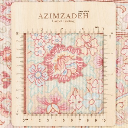 فرش دستباف طرح لچک ترنج تمام ابریشم قم 128 × 208 کد 10200480