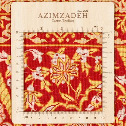 فرش دستباف طرح گنبدی تمام ابریشم قم 135 × 196 کد 10200481