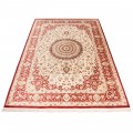 فرش دستباف طرح لچک ترنج تمام ابریشم قم 132 × 200 کد 10200489