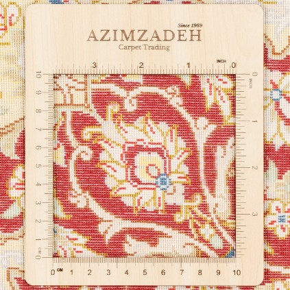 فرش دستباف طرح لچک ترنج تمام ابریشم قم 132 × 200 کد 10200489