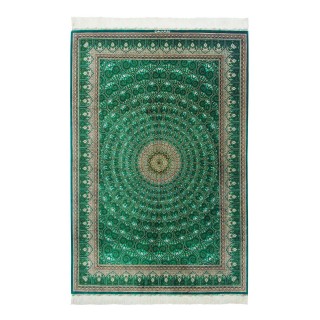 فرش دستباف طرح گنبدی تمام ابریشم قم 130 × 195 کد 10200493