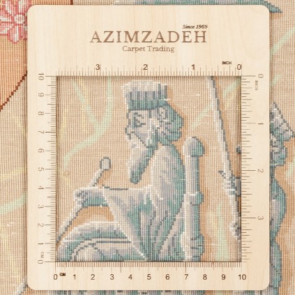 فرش دستباف طرح قابی گل ابریشم چله ابریشم  تبریز 160 × 220 کد 10300494