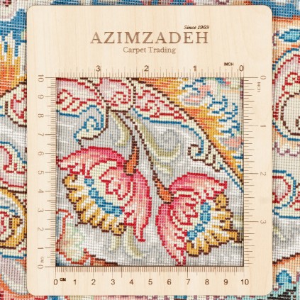 فرش دستباف طرح لچک ترنج گل ابریشم چله ابریشم  تبریز 150 × 200 کد 10300499