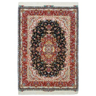 Handwoven Carpet, Corner Medallion Layout, Wool and Silk on Silk Warp, Tabriz, 146 × 205 cm Ref 10300502