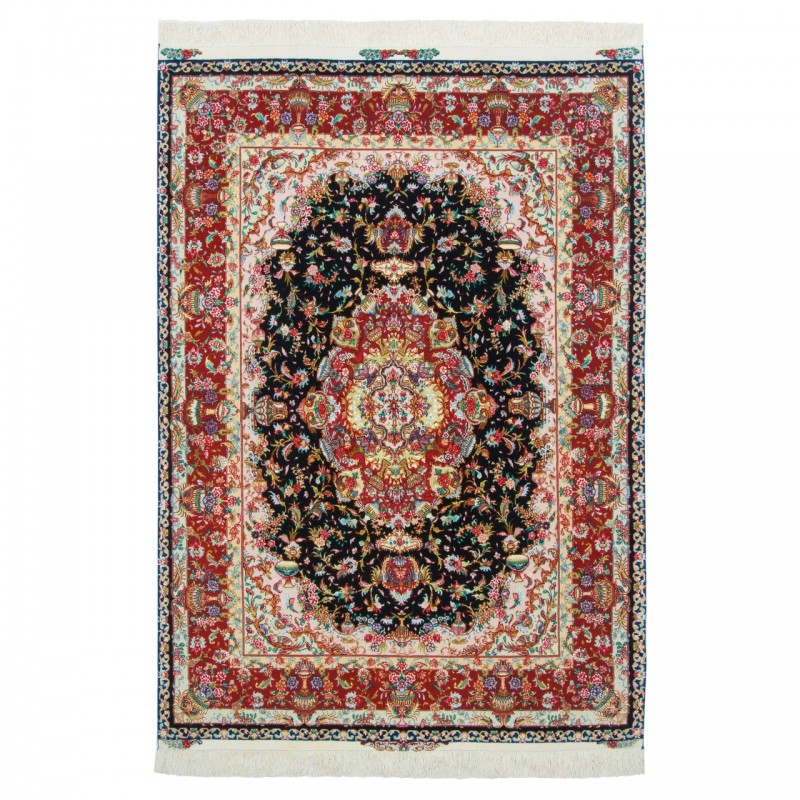 Handwoven Carpet, Corner Medallion Layout, Wool and Silk on Silk Warp, Tabriz, 146 × 205 cm Ref 10300503