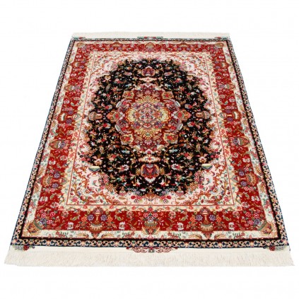 Handwoven Carpet, Corner Medallion Layout, Wool and Silk on Silk Warp, Tabriz, 146 × 205 cm Ref 10300503