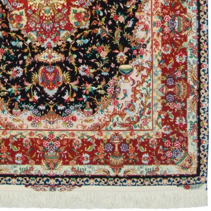 Handwoven Carpet, Corner Medallion Layout, Wool and Silk on Silk Warp, Tabriz, 146 × 205 cm Ref 10300503