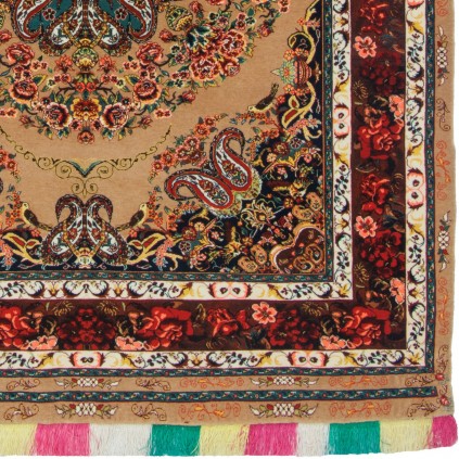 Handwoven Carpet, Corner Medallion Layout, Wool on Silk Warp, Sanandaj, 154 × 200 cm Ref 10300506