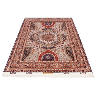 Handwoven Carpet, Dome Layout, Wool and Silk on Silk Warp, Tabriz, 150 × 215 cm Ref 10300514