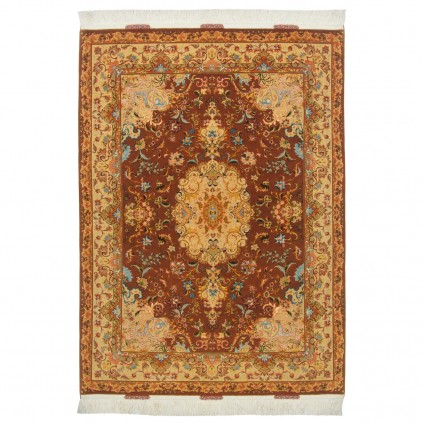 Handwoven Carpet, Corner Medallion Layout, Wool and Silk on Silk Warp, Tabriz, 150 × 206 cm Ref 10300515
