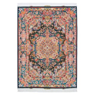 Handwoven Carpet, Corner Medallion Layout, Wool and Silk on Silk Warp, Tabriz, 151 × 204 cm Ref 10300517