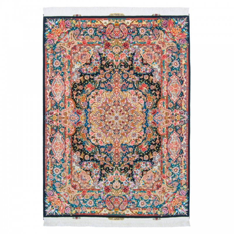 Handwoven Carpet, Corner Medallion Layout, Wool and Silk on Silk Warp, Tabriz, 151 × 204 cm Ref 10300517