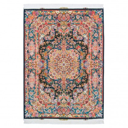 Handwoven Carpet, Corner Medallion Layout, Wool and Silk on Silk Warp, Tabriz, 151 × 204 cm Ref 10300517