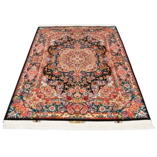 Handwoven Carpet, Corner Medallion Layout, Wool and Silk on Silk Warp, Tabriz, 151 × 204 cm Ref 10300517