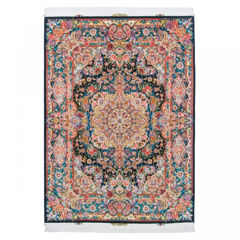 Handwoven Carpet, Corner Medallion Layout, Wool and Silk on Silk Warp, Tabriz, 151 × 204 cm Ref 10300518