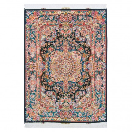 Handwoven Carpet, Corner Medallion Layout, Wool and Silk on Silk Warp, Tabriz, 151 × 204 cm Ref 10300518