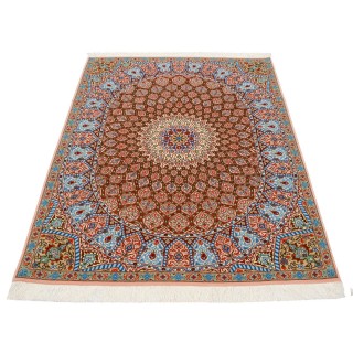 Handwoven Carpet, Dome Layout, Wool and Silk on Silk Warp, Tabriz, 151 × 212 cm Ref 10300521