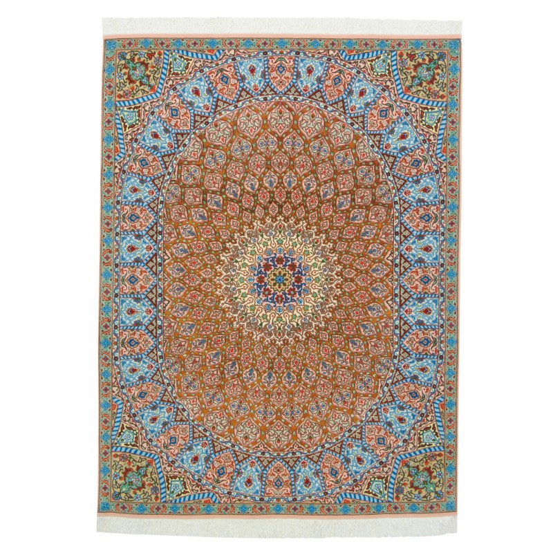 Handwoven Carpet, Dome Layout, Wool and Silk on Silk Warp, Tabriz, 151 × 212 cm Ref 10300522