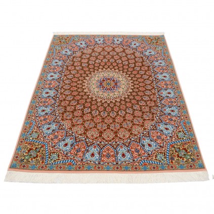 Handwoven Carpet, Dome Layout, Wool and Silk on Silk Warp, Tabriz, 151 × 212 cm Ref 10300522