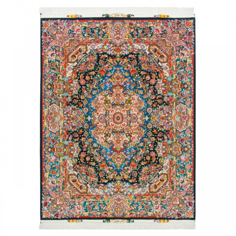 Handwoven Carpet, Corner Medallion Layout, Wool and Silk on Silk Warp, Tabriz, 154 × 200 cm Ref 10300523