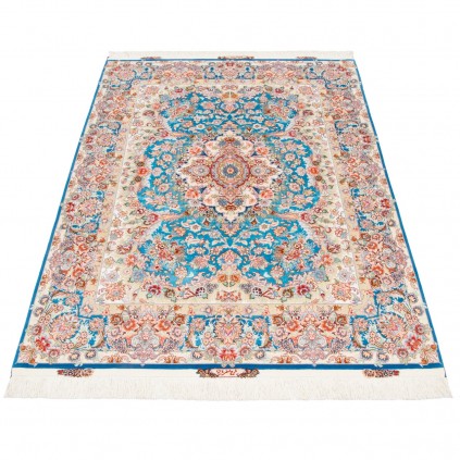 Handwoven Carpet, Corner Medallion Layout, Wool and Silk on Silk Warp, Tabriz, 150 × 202 cm Ref 10300525