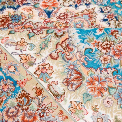 Handwoven Carpet, Corner Medallion Layout, Wool and Silk on Silk Warp, Tabriz, 150 × 202 cm Ref 10300525