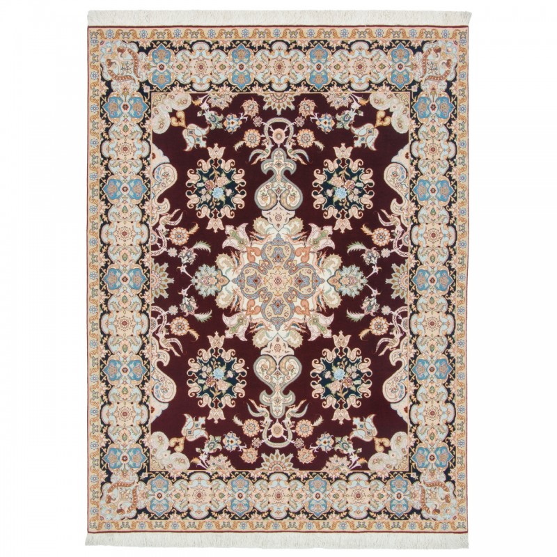 Handwoven Carpet, Corner Medallion Layout, Wool and Silk on Silk Warp, Tabriz, 150 × 203 cm Ref 10300526