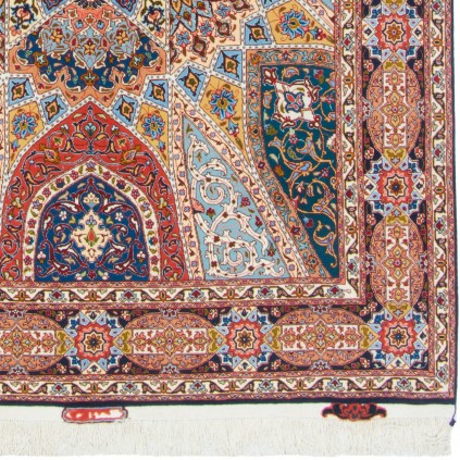Handwoven Carpet, Dome Layout, Wool and Silk on Silk Warp, Tabriz, 148 × 200 cm Ref 10200528