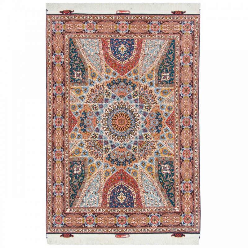 Handwoven Carpet, Dome Layout, Wool and Silk on Silk Warp, Tabriz, 148 × 212 cm Ref 10300529