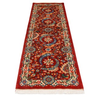 Handwoven Carpet, All-over Floral Layout, Wool on Cotton Warp, Varamin, 85 × 290 cm Ref 10200539